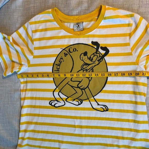 Disney Mickey & Co PLUTO Striped Tee • Retro Yellow Character Shirt (XL) - Picture 6 of 9